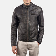 Rustic 가죽 라이더 자켓 남성용 – alternate product view 3