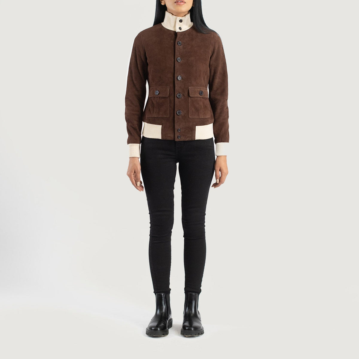
Sasha A1 가죽 항공 점퍼 봄버 여성용 – alternate product view 3