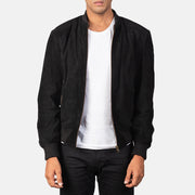 
Shane 블랙 Suede 가죽 항공 점퍼 봄버 남성용 in Black Goatskin Suede - 정면 스타일 및 테일러드 실루엣 | 공식 온라인 스토어 구매