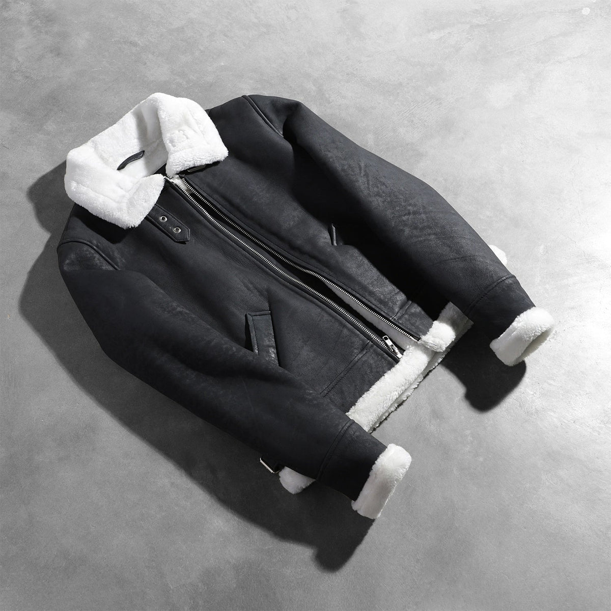 Sherilyn B-3 블랙 가죽 봄버 자켓 여성용 – alternate product view 7