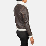 Sherilyn B-3 블랙 가죽 봄버 자켓 여성용 – alternate product view 5