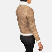 Sherilyn B-3 블랙 가죽 봄버 자켓 여성용 – alternate product view 5