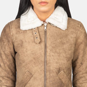 Sherilyn B-3 블랙 가죽 봄버 자켓 여성용 – alternate product view 6