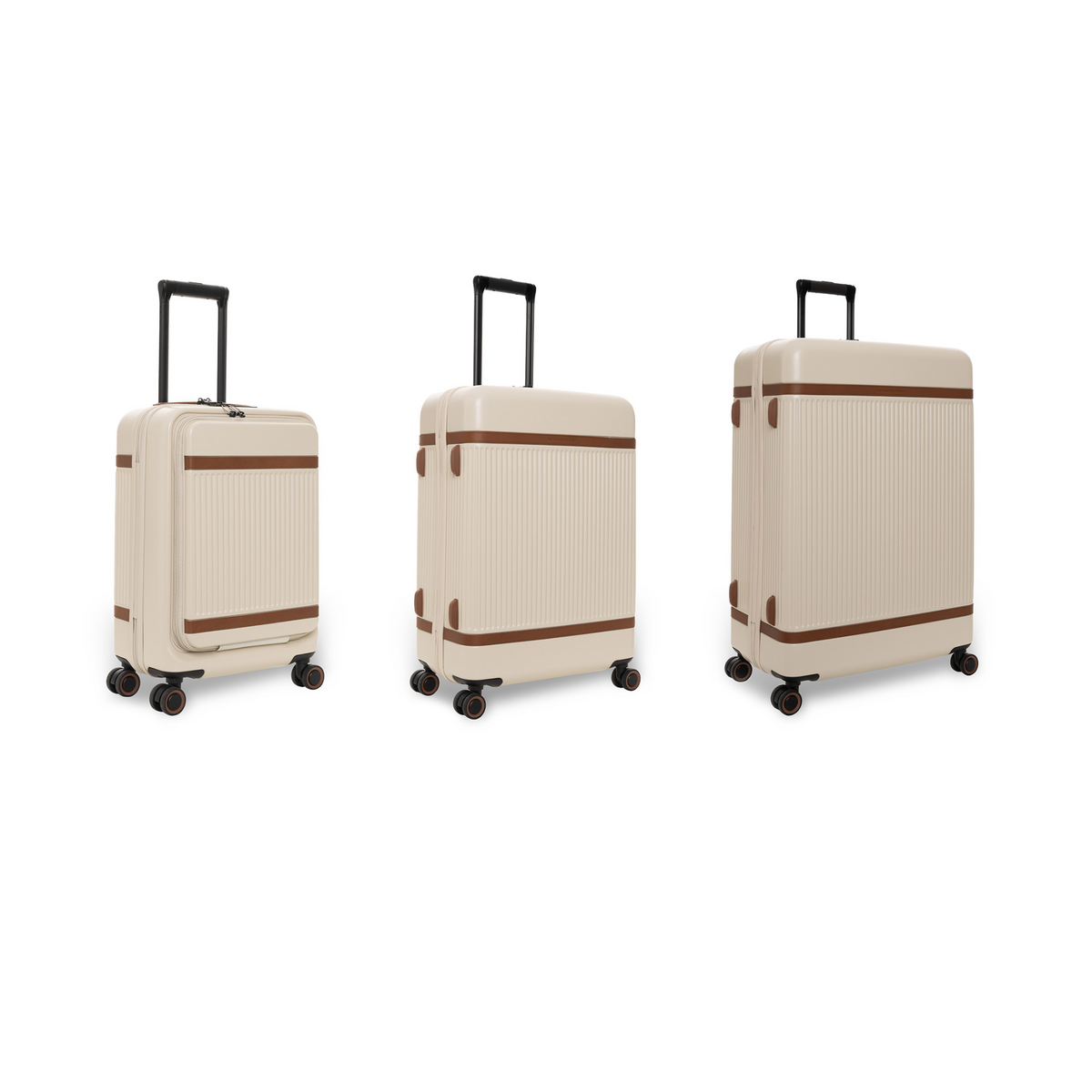 Sandy Beach Suitcase Set Front Pocket Zuna 여성용, front view