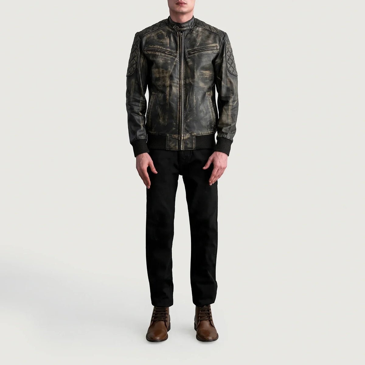 Sven 가죽 봄버 자켓 남성용 – alternate product view 4