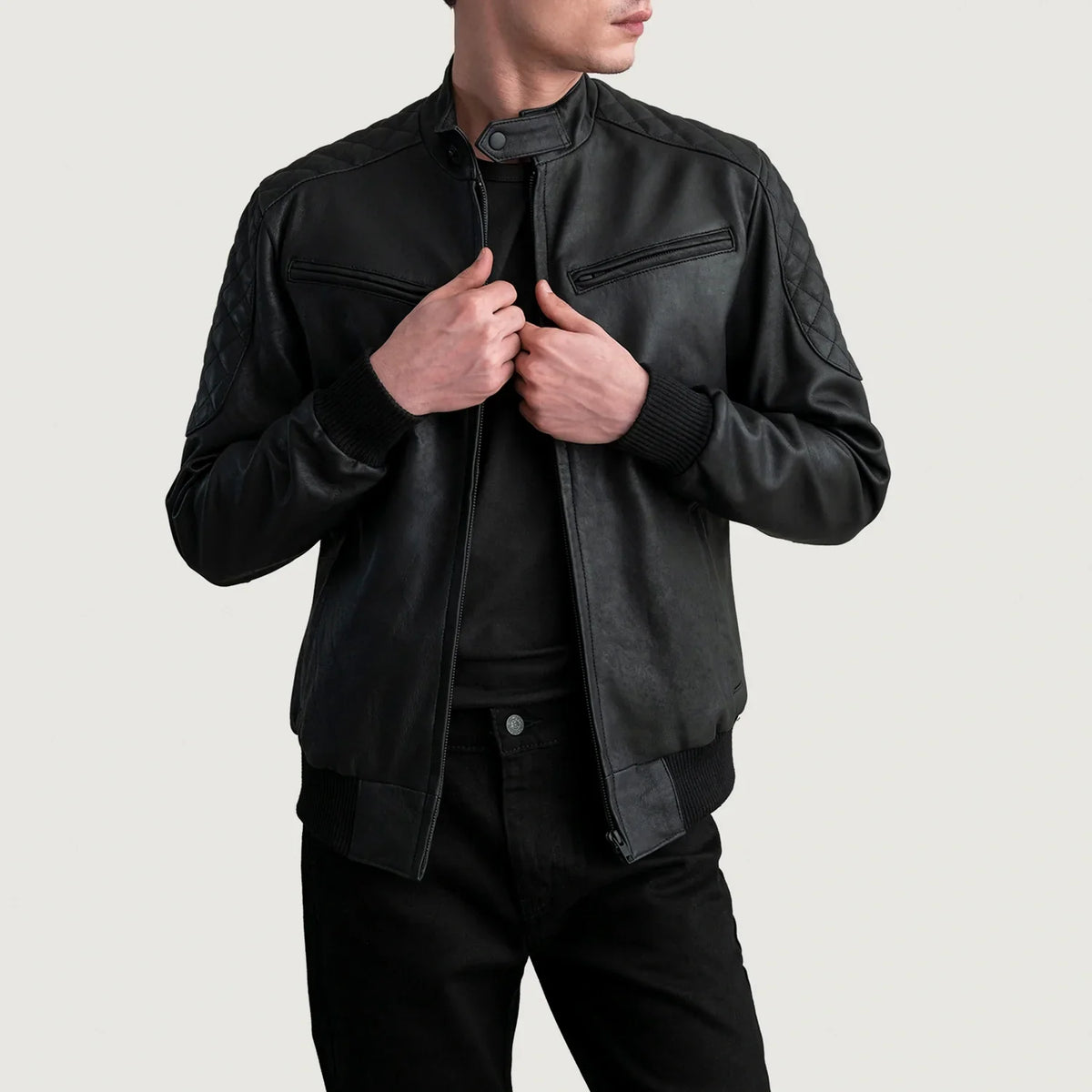Sven 가죽 봄버 자켓 남성용 – alternate product view 1