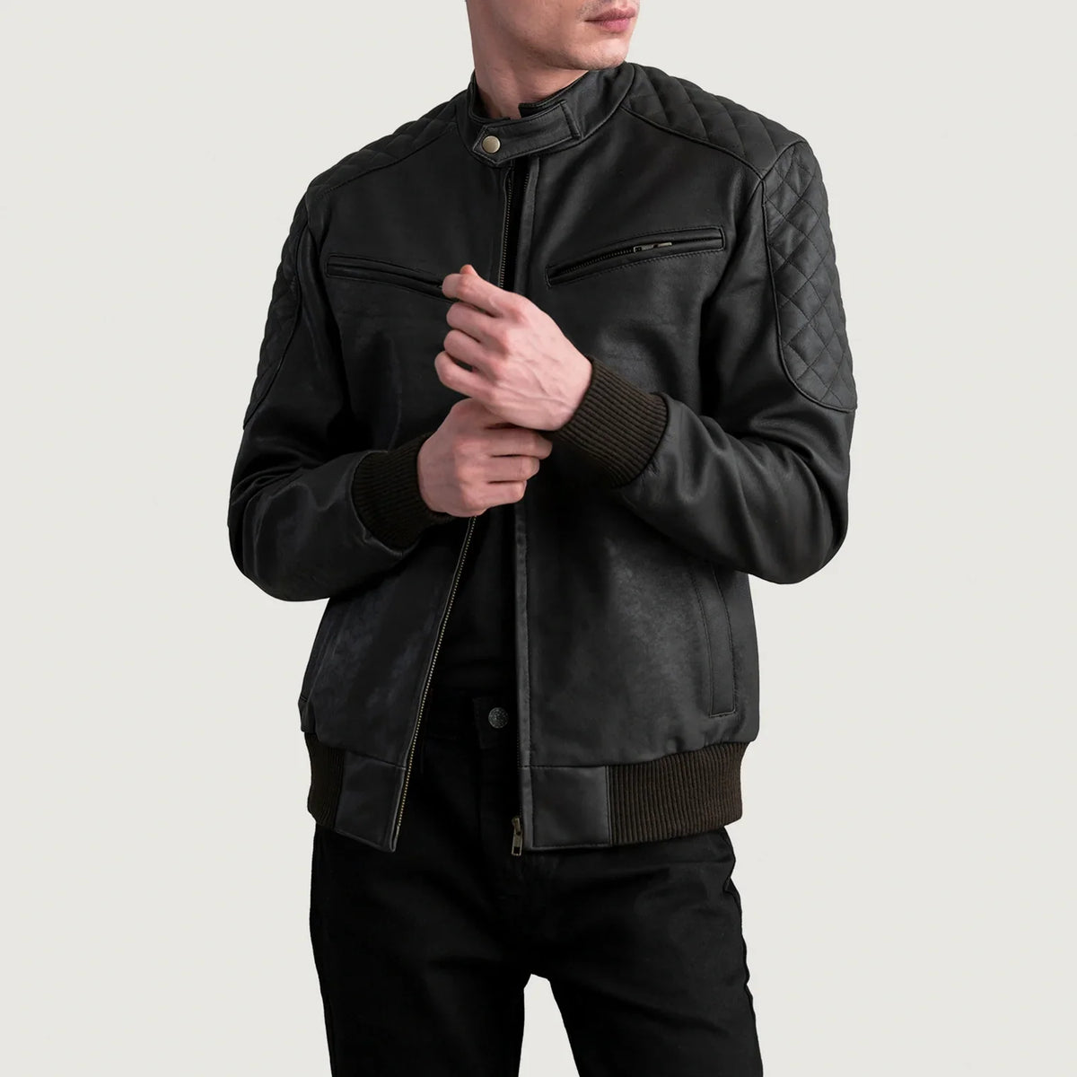 Sven 가죽 봄버 자켓 남성용 – alternate product view 1