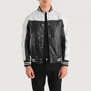 Terrance 블랙 Varsity 가죽 자켓 남성용 – alternate product view 1