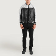 Terrance 블랙 Varsity 가죽 자켓 남성용 – alternate product view 3