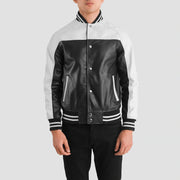 Terrance 블랙 Varsity 가죽 자켓 남성용 – alternate product view 4