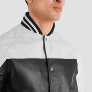 Terrance 블랙 Varsity 가죽 자켓 남성용 – alternate product view 6