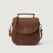
The Sandra Vintage 탄 Leather Saddle Bag For Women in Tan Full Grain Naturally Milled Cowhide Leather. - Full Exterior 정면 스타일 및 테일러드 실루엣 | 공식 온라인 스토어 구매