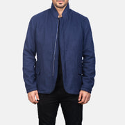 
Thomas 블루 Wool 가죽 자켓 남성용 in Navy Blue Synthetic Wool - 정면 스타일 및 테일러드 실루엣 | 공식 온라인 스토어 구매