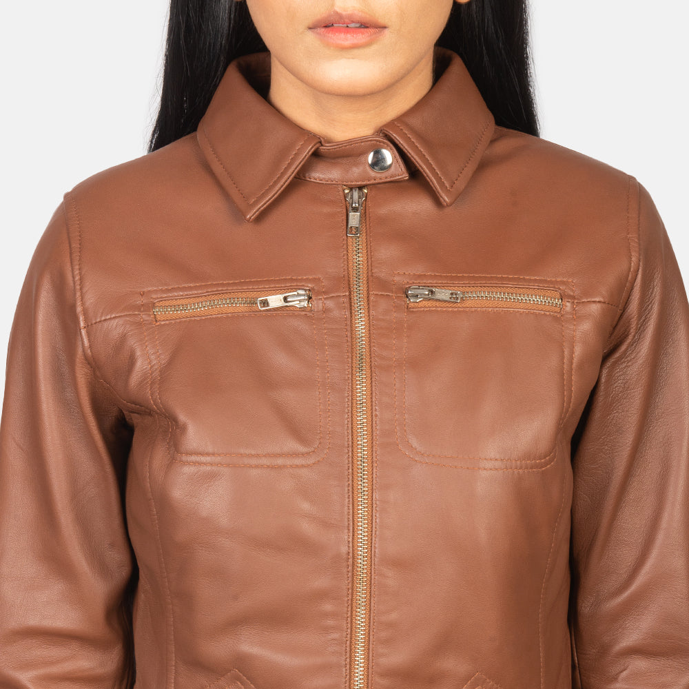 Tomachi Red 가죽 자켓 여성용 – alternate product view 6