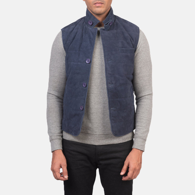 Tony Blue Suede Vest 남성용