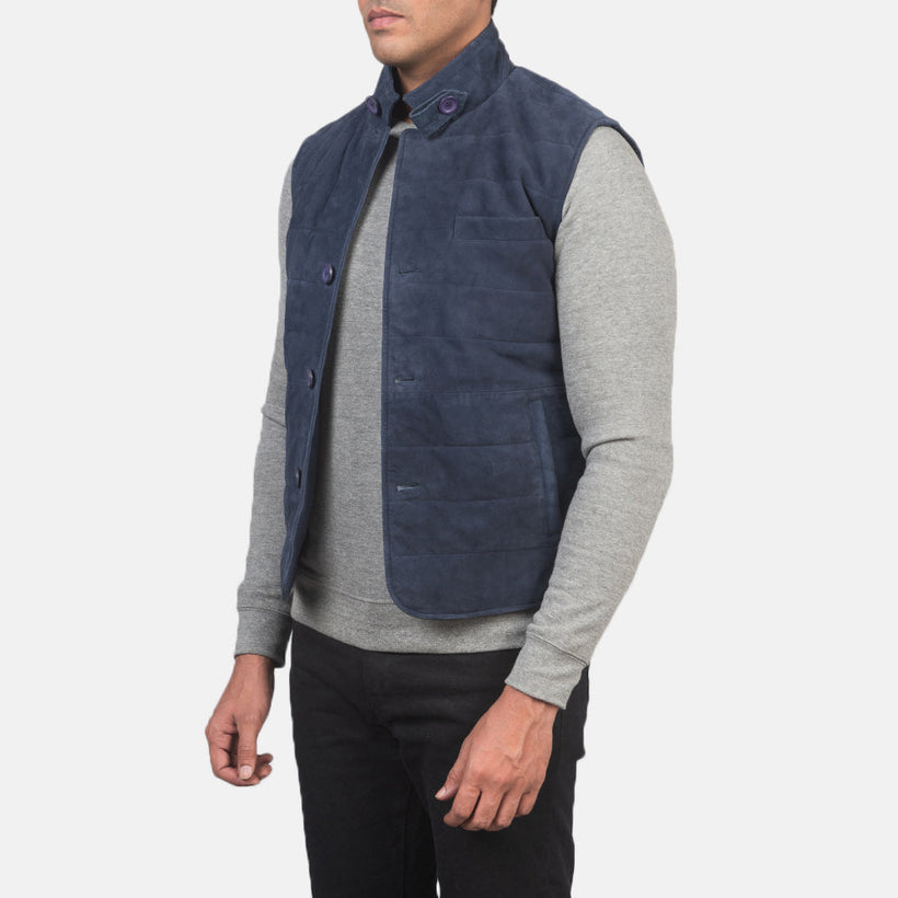 Tony Blue Suede Vest 남성용