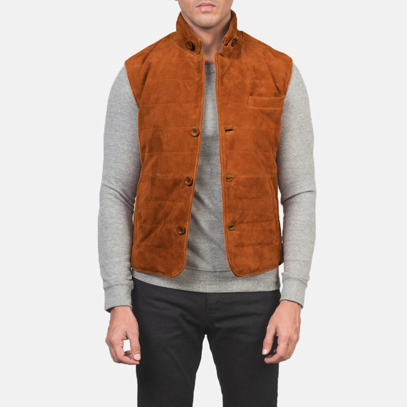 Tony 브라운 Suede Vest 남성용