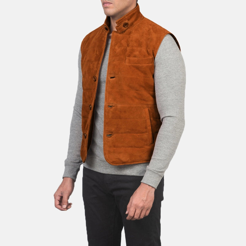 Tony 브라운 Suede Vest 남성용