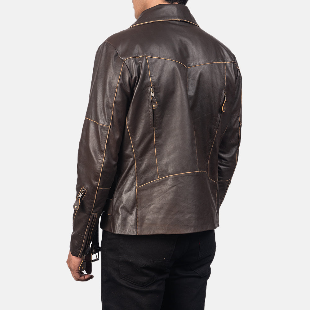 Vincent 블랙 가죽 라이더 자켓 남성용 – alternate product view 5