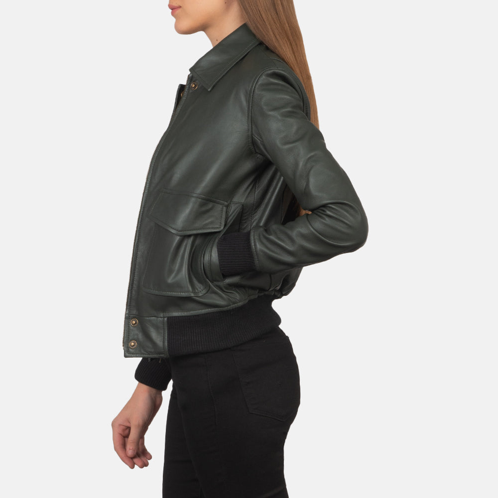 Westa A-2 가죽 봄버 자켓 여성용 – alternate product view 2
