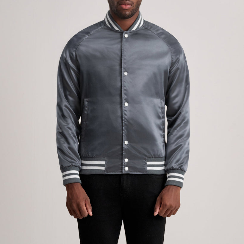 Xander Grey Varsity 가죽 자켓 남성용